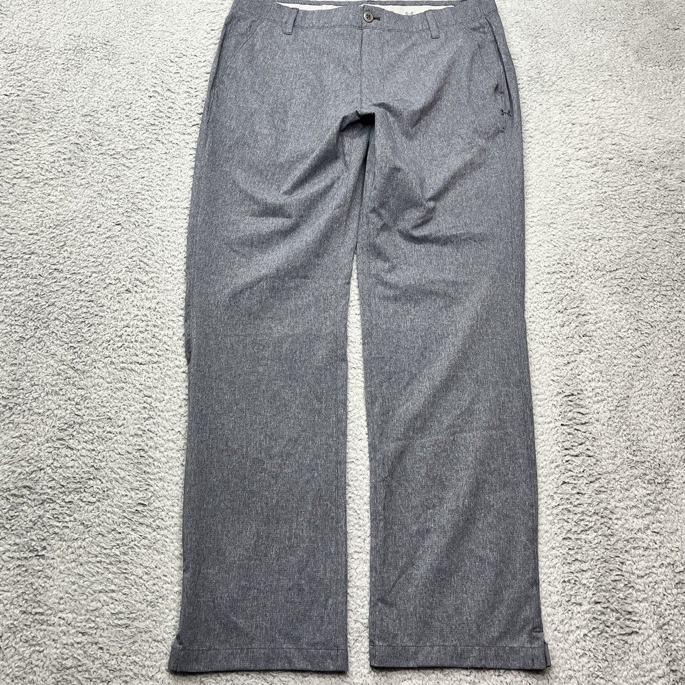 Under Armour Loose Fit Golf Pants Mens 36x32 Match Play Heather Gray Activewear
